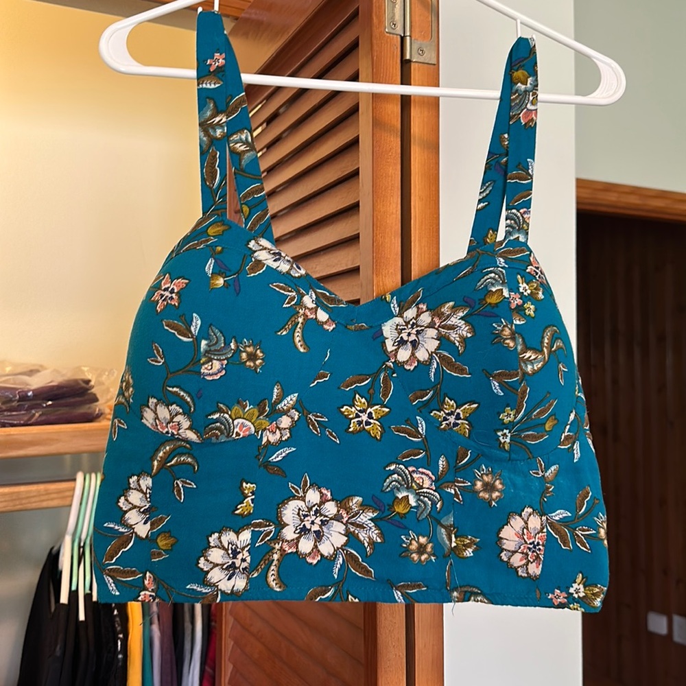 Floral print bustier style tank top